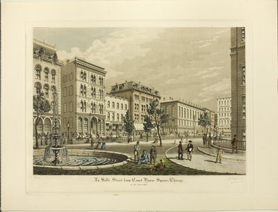 La Salle Street från Court House Square, Chicago, år 1865 av Raoul Varin