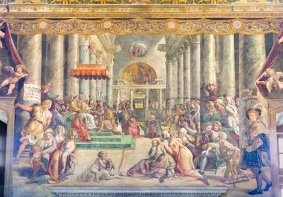 The Donation of Constantine, cirka 1520 av Raphael (1483 1520) (& studio)