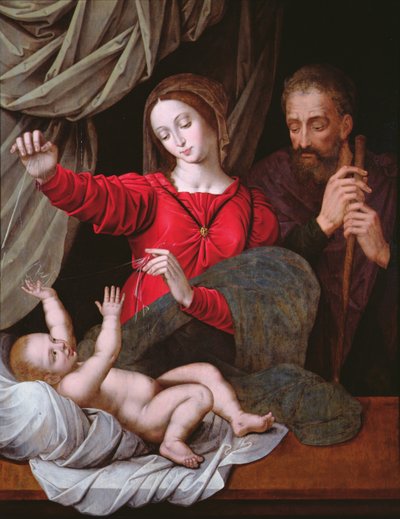 The Madonna of Loreto (kopia - original i Musee Conde, Chantilly, se 71593) (panel) av after Raphael