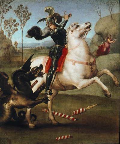 Sankt Georg und der Drache von Raphael (1483-1520)