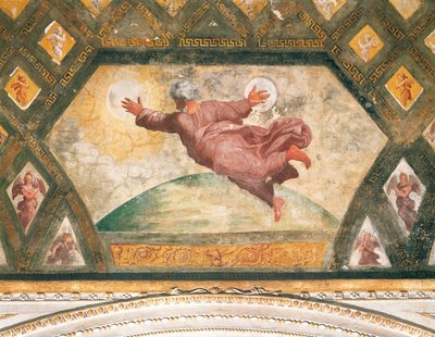 The Creation of the Sun and Moon, c.1518 (fresk) av Raphael