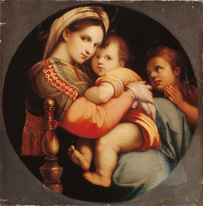 Madonna of the Chair (olja på duk) av Raphael (1483 1520) (after)