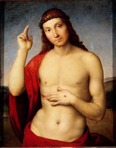 Kristusbänkmålning av Raffaello Sanzio dit Raphael (1483-1520) 1506 Sön 30x25 cm Brescia, Pinacoteca Tosio Martinengo av Raphael
