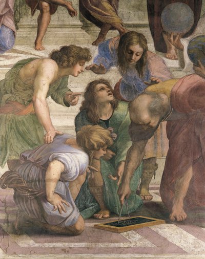 Euklid zeichnet das Hexagramm (Detail) von Raphael (1483-1520)