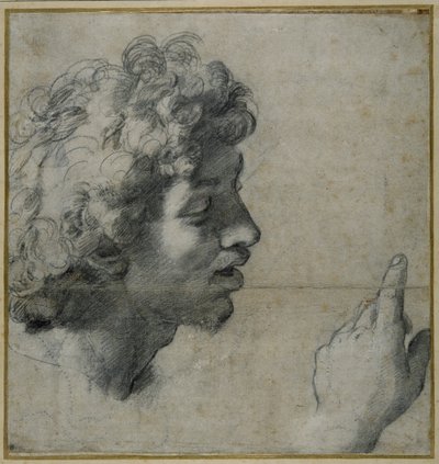 Huvud- och handstudie av Raphael