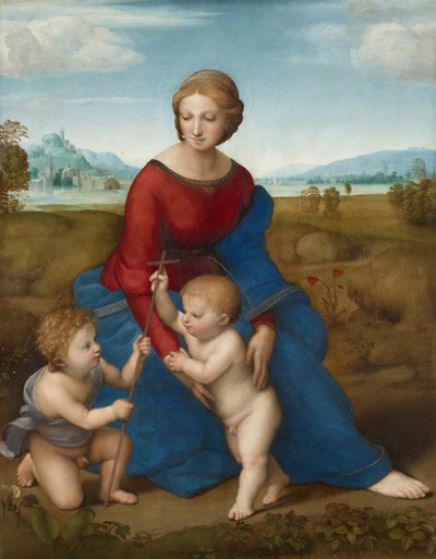 Madonna in the Meadow, ca 1506 (olja på trä) av Raphael (1483-1520)