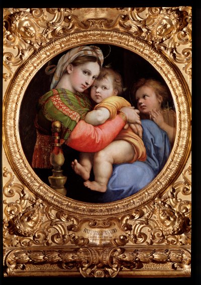 Stolens Madonna - olja på trä av Raphael