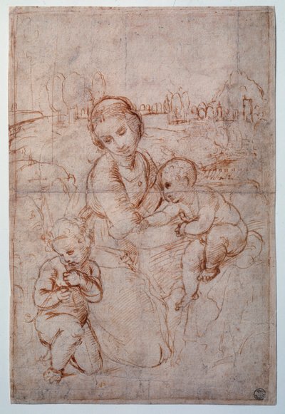 The Virgin of Prince Esterhazy Study - Ritning, c.1507-1508 av Raphael