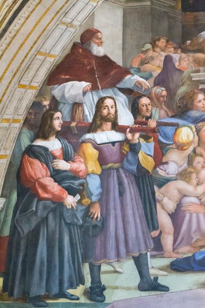 Utvisningen av Heliodorus från templet, Heliodorus rum, detalj av Raphael (1483-1520)