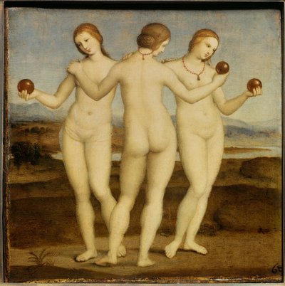 De tre nåderna Målning av Raffaello Sanzio dit Raphael (1483-1520). 1504-1505. Chantilly. Conde Museum. av Raphael