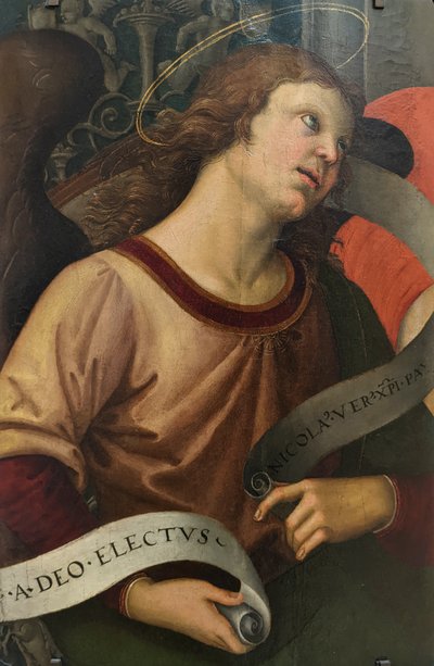 Franska: Ange tenant un phylactère Angel Holding a Phylactery av Raphael