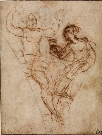 Psyche presenterar för Venus vasen av Proserpine, tidigt 1500-tal av Raphael
