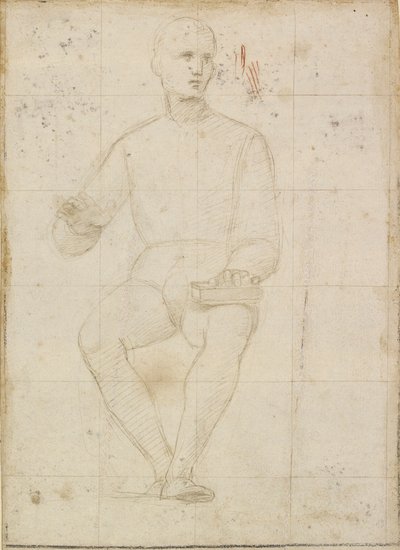 Studie av en sittande man, tidigt 1500-tal av Raphael