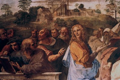 Disputationen om det heliga sakramentet, detalj, 1508-1509 av Raffaello Sanzio Raphael