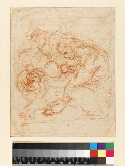 Den heliga familjen, ca 1510-12 (krita på papper) av Raffaello Sanzio Raphael