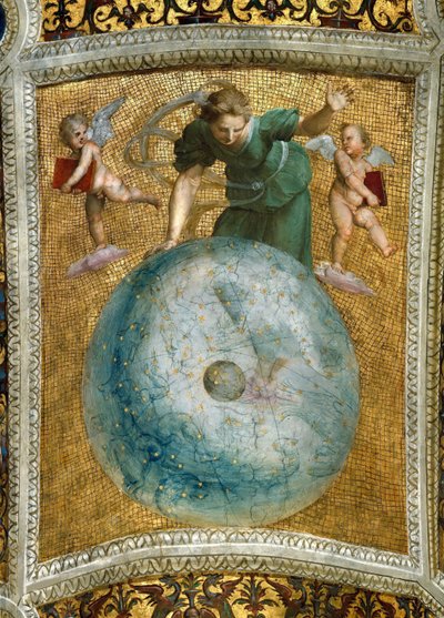 Primummobilen. Fresktak i Stanza della Segnatura, ca 1510-1511. av Raphael