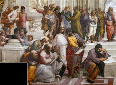 Atens skola. Detalj. Fresk i Stanza della Segnatura, ca 1510-1511. av Raphael
