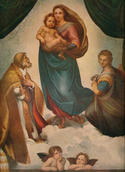 Den sixtinska madonnan, 1512, 1911 av Raffaello Sanzio Raphael