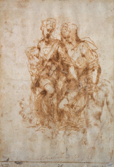 Jungfrun och barnet med St Anne, c1500-1520 av Raphael