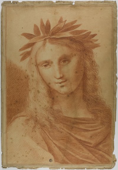 Kvinna krönt med Laurel av Raphael