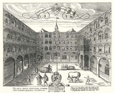 Fondaco dei Tedeschi, högkvarter för tyska köpmän i Venedig av Raphael Custos