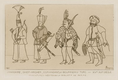 Janissary, chefsbågskytt, befälhavare och turkisk bödelsman av Raphael Jacquemin