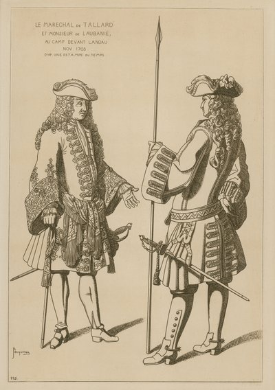 Marskalk av Tallard och Mr Laubanie i lägret före slaget vid Landau, november 1703 av Raphael Jacquemin