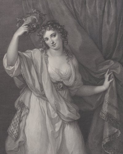 Lady Hamilton som den komiska musan, Thalia, 1791. av Raphael Morghen