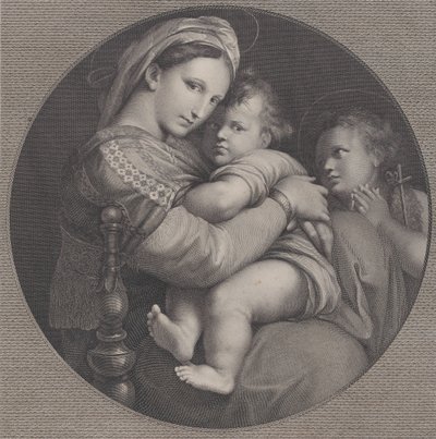 Madonna av stolen Madonna della Seggiola, 1793. av Raphael Morghen