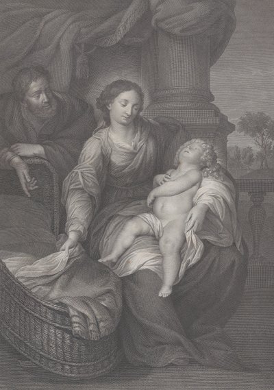 Den heliga familjen, med Kristusbarnet sovande i jungfruns knä, 1786 av Raphael Morghen
