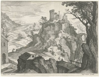 Landskap med Vestatemplet i Tivoli av Raphaël Sadeler (I) (attributed to)