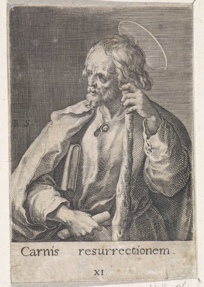 Aposteln Jakob den Mindre Kristus, Maria och de tolv apostlarna (serietitel) av Raphaël Sadeler (I)