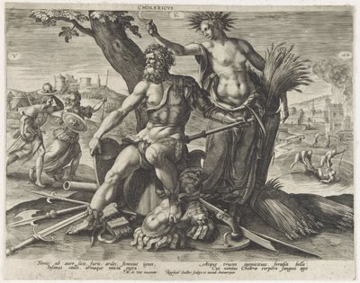 Cholerisch temperament (titel på objekt) Vier temperamenten (serietitel) av Raphaël Sadeler (I)