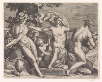 Venus, Bacchus och Ceres av Raphaël Sadeler (I)