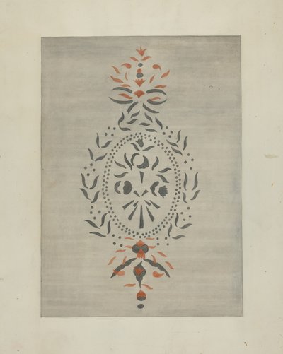 Detalj av stencilerad vägg, ca. 1937. av Ray Holden
