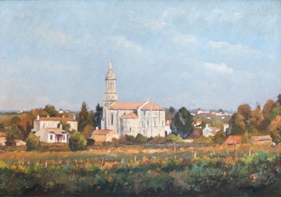 Bayon (Gironde), kyrka (12:e) (olja på duk) av Raymond Bonnefon