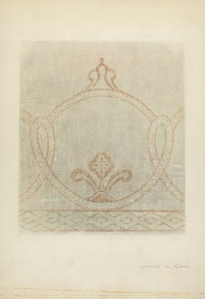 Väggmålning Restaurering Ritning, c. 1940. av Raymond E. Noble