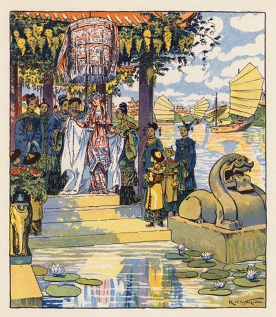 Les Mille et Une Nuits / Tusen och en natt (färglitografi) av Raymond de la Neziere