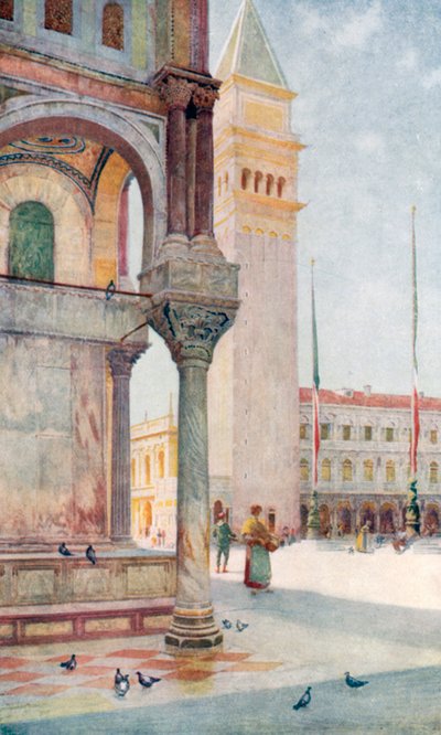 Campanile (färglitografi) av Reginald Barratt