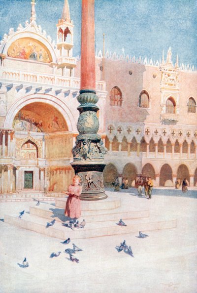 Skuggan av Campanile (färglitografi) av Reginald Barratt