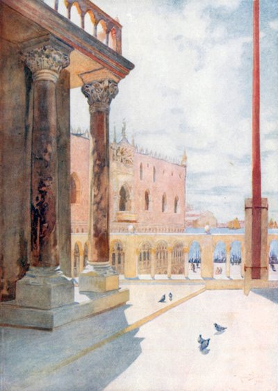 Utsikt från San Marcogalleriet (färglitografi) av Reginald Barratt