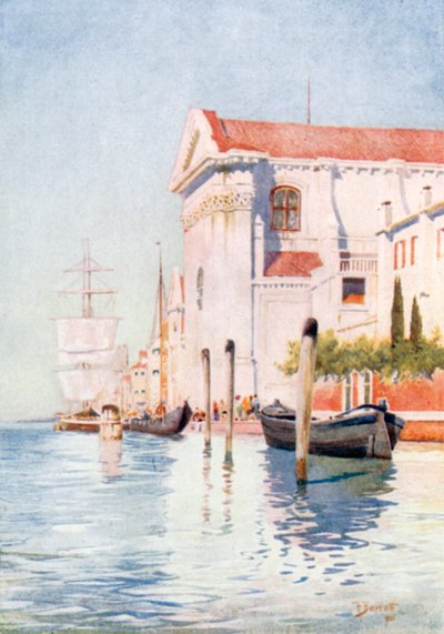 Zattere (färglitografi) av Reginald Barratt