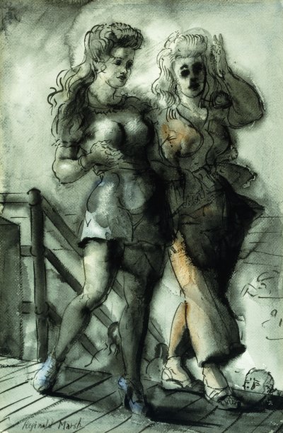 Skönheter på strandpromenaden av Reginald Marsh