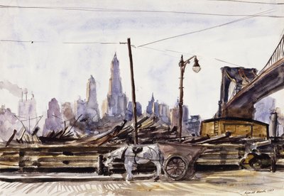 Brooklyn Bridge av Reginald Marsh