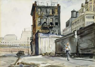 Tågdepåer, New York av Reginald Marsh