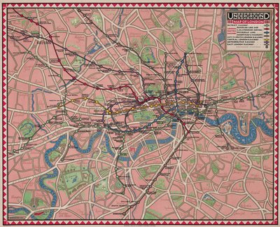Underjordisk karta över London av Reginald Percy Gossop