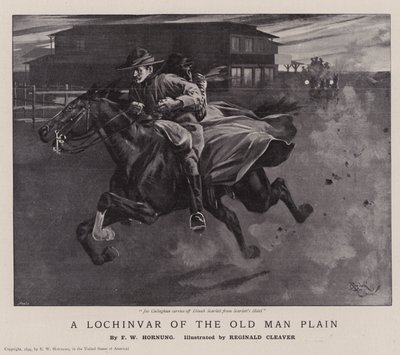 En Lochinvar av den gamle mannen på slätten (litografi) av Reginald Thomas Cleaver