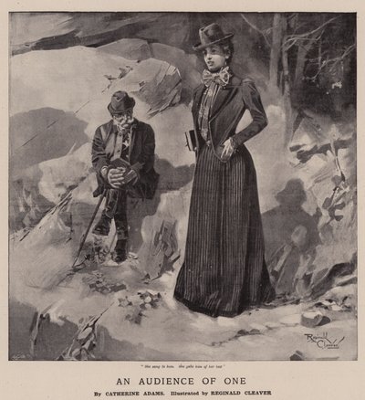 En publik på en person (gravyr) av Reginald Thomas Cleaver