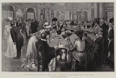 Under högsäsongen i Monte Carlo, en kväll i kasinots roulettrum (litografi) av Reginald Thomas Cleaver