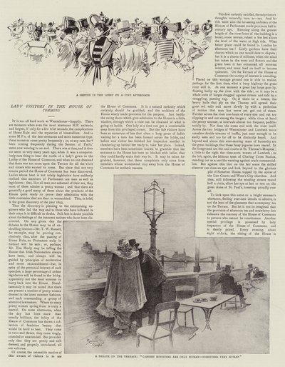 Besökande damer i underhuset (litografi) av Reginald Thomas Cleaver